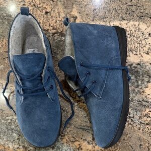 Elegant Navy Suede Ankle Booties